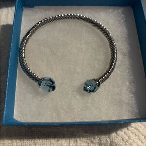 Touchstone Crystal With A Twist Bracelet Aqua NIB